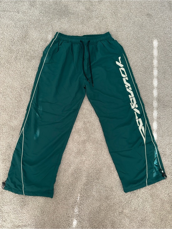 YoungLA Other - YoungLA Teal Track Pants with White Side Graphic